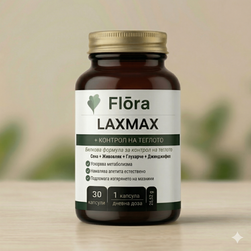 Flora Laxmax - Herbal Laxative Supplement, 30 capsules